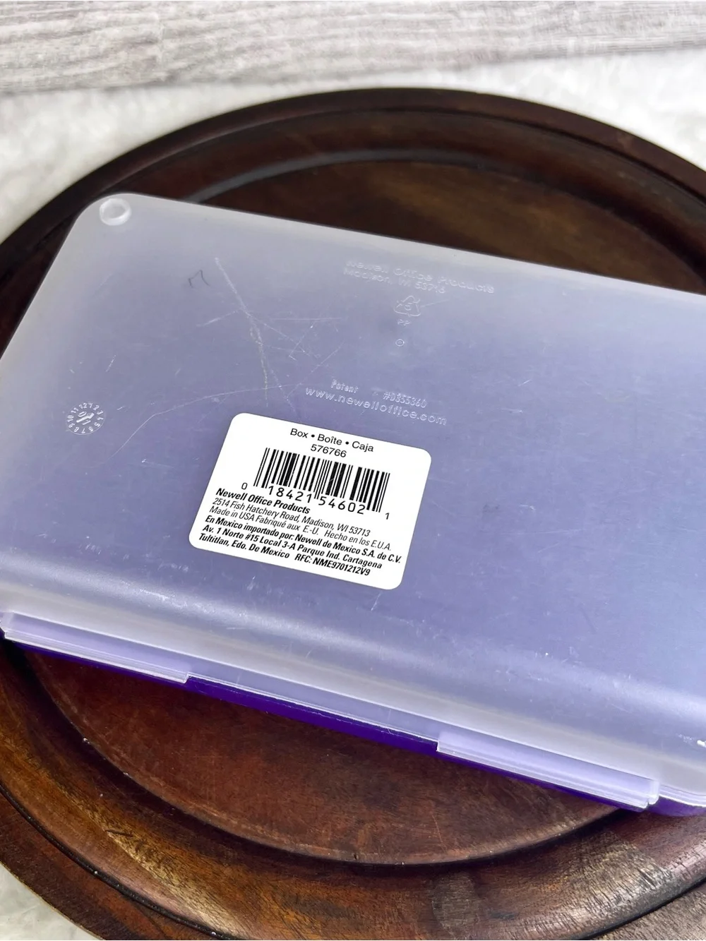 Vintage Spacemaker Pencil Box w Hatch Latching Lid Newell Office Products Purple